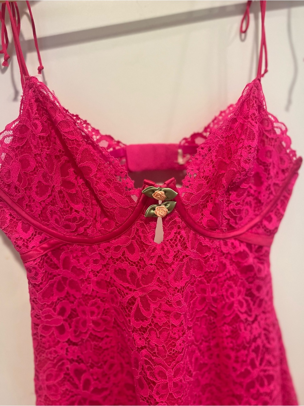 For Love & Lemons Pink Butterfly Lace Slip Dress - Picture 7 of 10